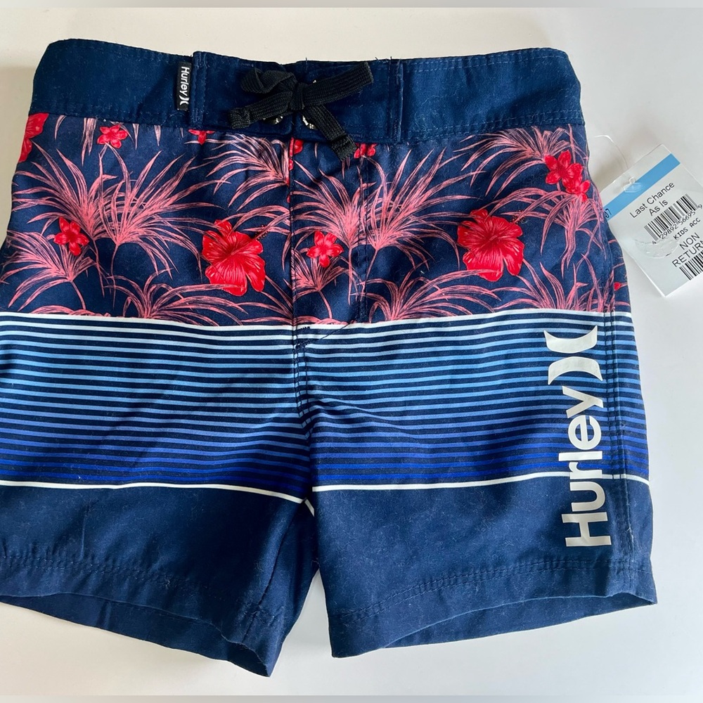 Toddler Boys Hurley‎ Swim Trunks Hawaiian Style Navy Toddler 2T NWT